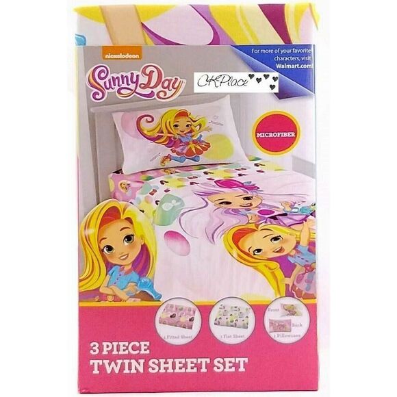 Nickelodeon Sunny Day Microfiber 3 Piece Twin Sheet Set - Picture 1 of 4